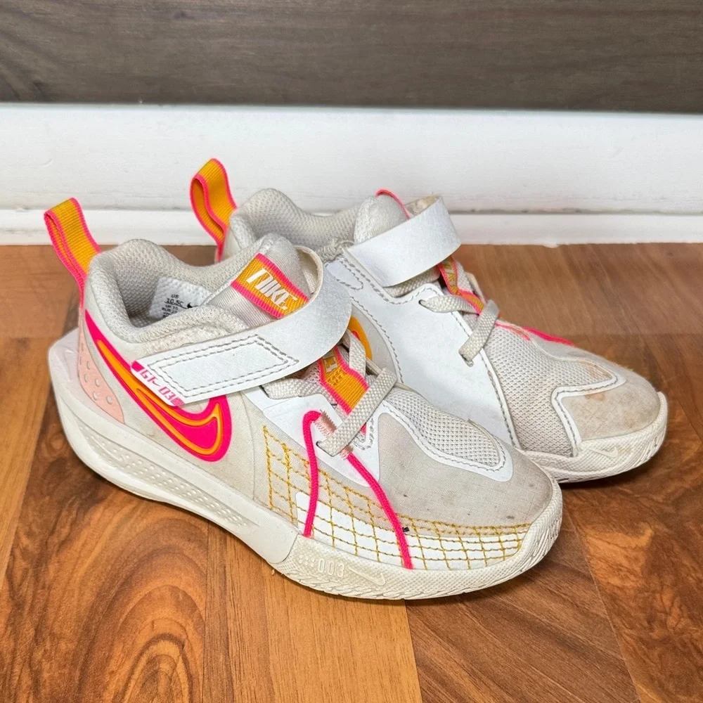 Nike Kids White and Neon Pink Sneakers